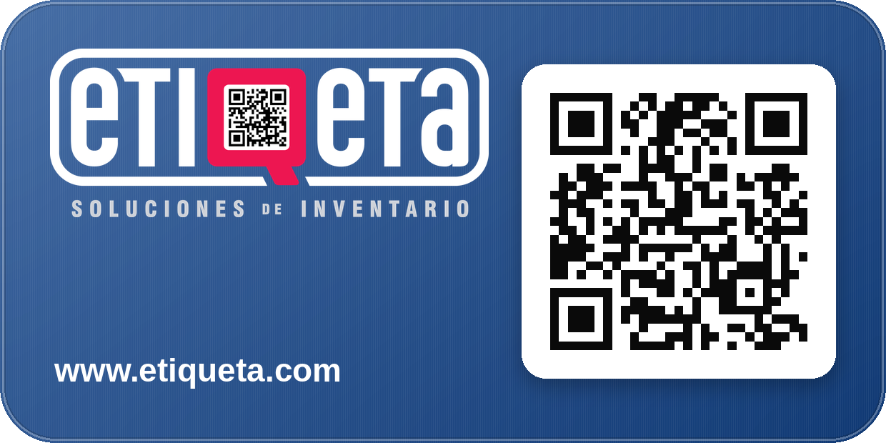 etiQeta aluminum asset tag with a scannable QR code